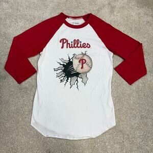 TT Gear by Tiny Tunip Philadelphia Phillies Kids Raglan Baseball Tee L (10-12)